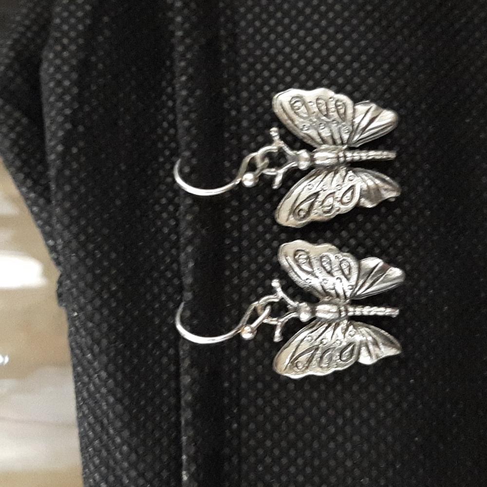 Silver Butterfly Earrings